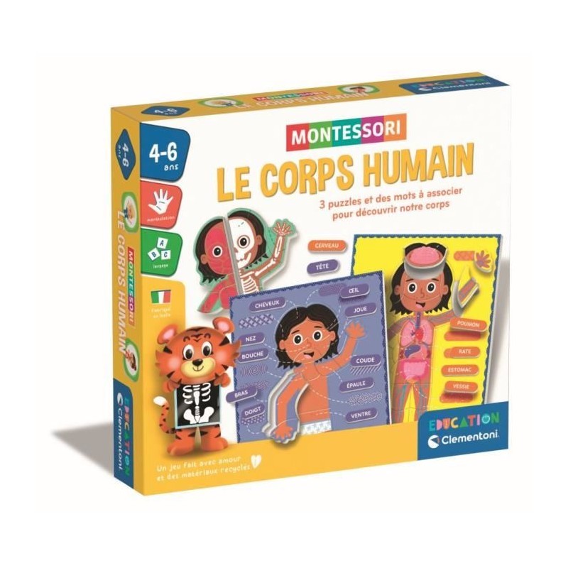 Montessori - Clementoni - Le Corps Humain - Jeu éducatif pour apprendre comme...