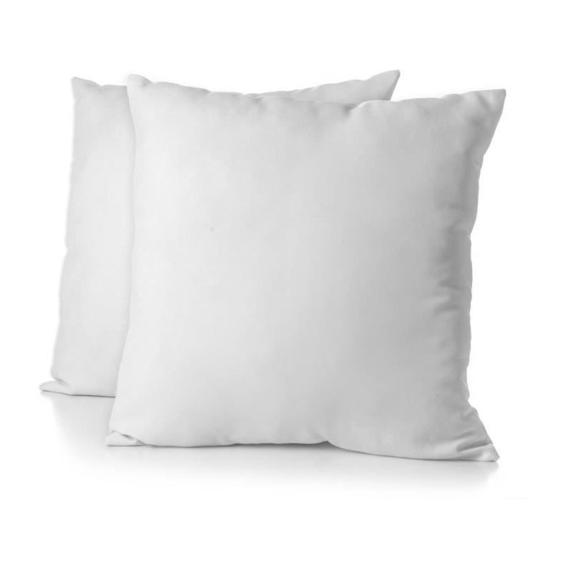 Lot de 2 taies d'oreiller - HOME LINGE PASSION - 63 x 63 cm - Blanc