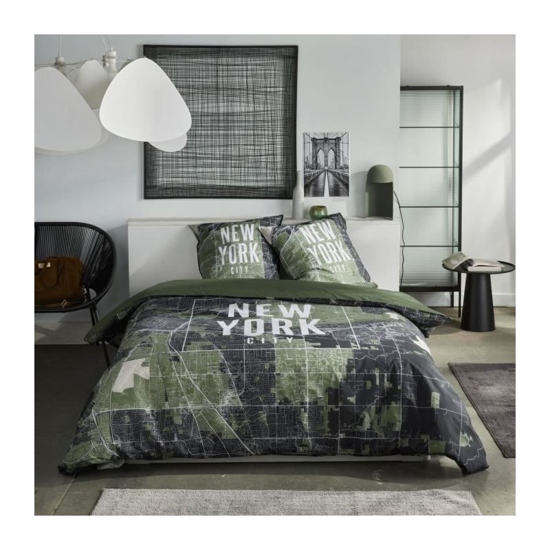 Parure de lit - TODAY - JAVA - 2 personnes - 240x220 cm - Coton - Imprimé New...