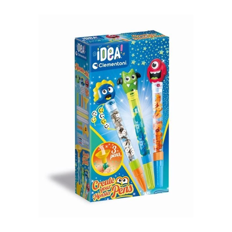 Clementoni - Créer tes stylos - Mini atelier des Stylos - Theme Monstres - 3 ...