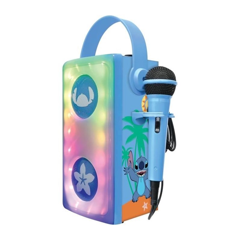Lexibook - Enceinte Bluetooth Stitch avec micro - Effets lumineux multicolore...