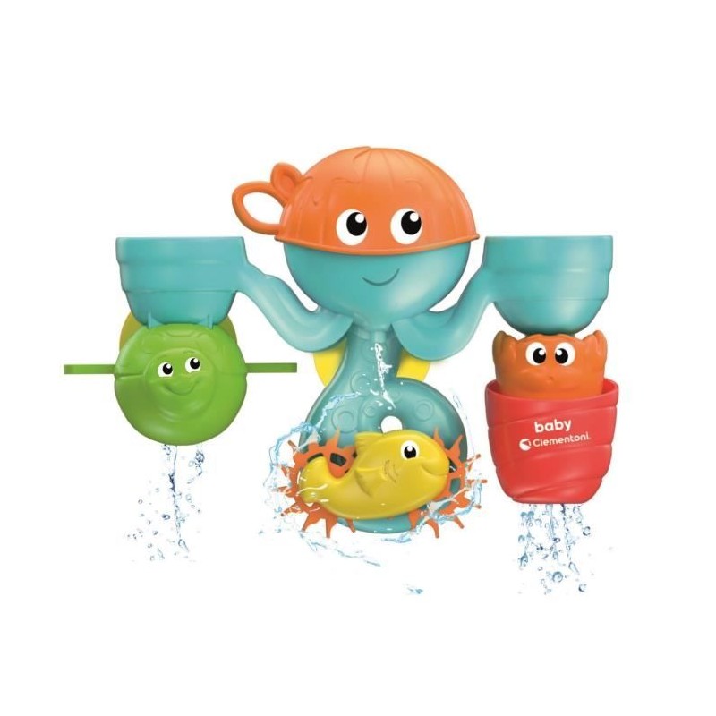 Jouet bain bébé - Clementoni - Mon centre d'activités aquatiques - Pieuvre et...