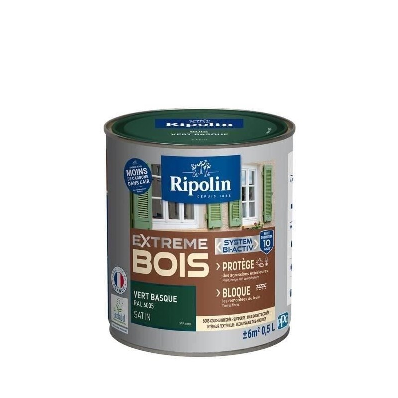 RIPOLIN Peinture Bois Satin Haute Protection 10 ans qui Protege et Magnifie v...