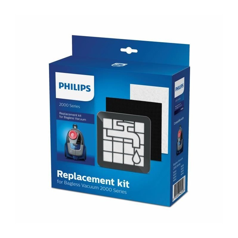 Kit d'entretien anti-poussiere pour aspirateur sans sac Philips  Série 2000 X...