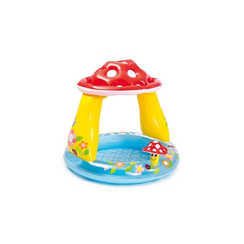 Piscine gonflable enfant INTEX - Pataugeoire carrée champignon - 102x89 CM - ...