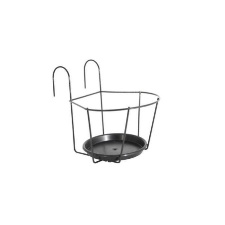 ARTEVASI Porte-Pot pour balcon avec Soucoupe - Gris anthracite - 25 x 25 cm