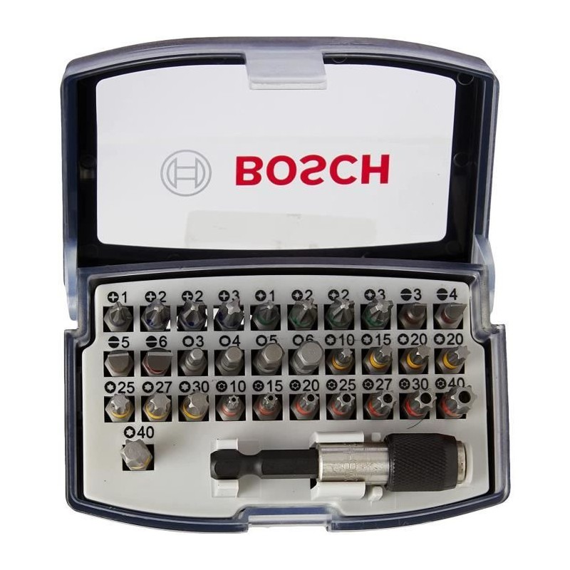 Jeu d'embouts de vissage BOSCH PROFESSIONAL 32 pieces (embout de vissage extr...