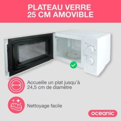 Micro-ondes OCEANIC MO20W11 Blanc 45,4 x H26,1 x P32,6 cm - 20L