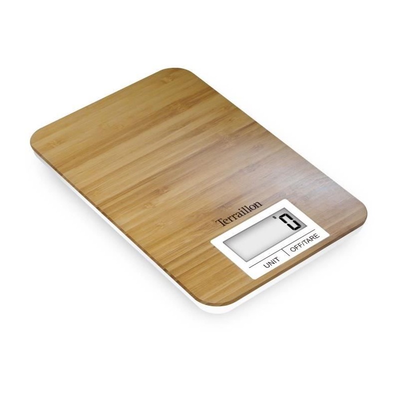 Balance de cuisine électronique - TERRAILLON - BAMBOO - Capacité 3 Kg - Plate...