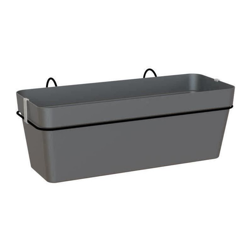 ARTEVASI Kit balcon Jardiniere CAPRI RE 50cm anthracite - 50,2 x 28,5 x h20 c...