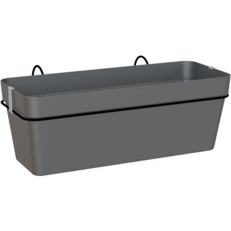 ARTEVASI Kit balcon Jardiniere CAPRI RE 50cm anthracite - 50,2 x 28,5 x h20 c...
