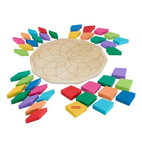 Fisher-Price-Puzzle Mandala en Bois-Puzzle 40 pieces motif géométrique HXT94