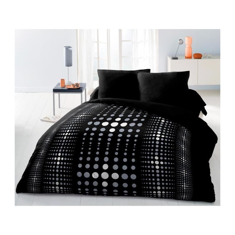 Parure de couette Microfibre STEEVY 220x240cm et 2 taies d'oreillers 63x63cm ...