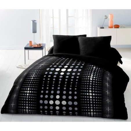 Parure de couette Microfibre STEEVY 220x240cm et 2 taies d'oreillers 63x63cm ...