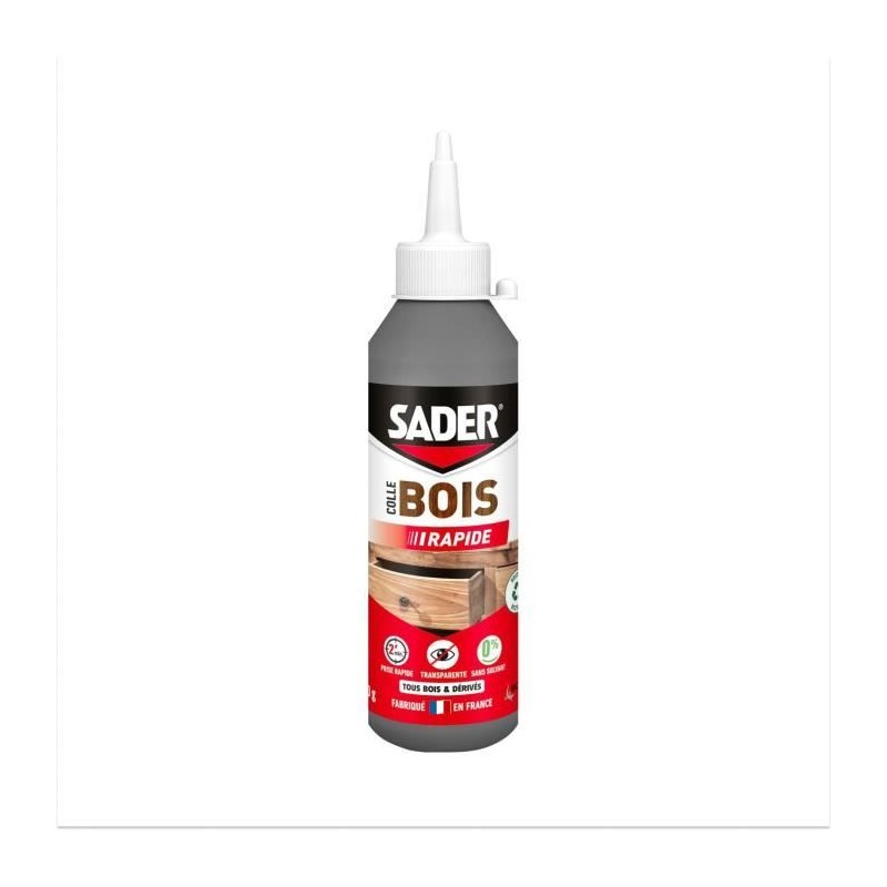 Colle bois - SADER - Prise rapide 2 min - Tous bois - Intérieur - Transparent...