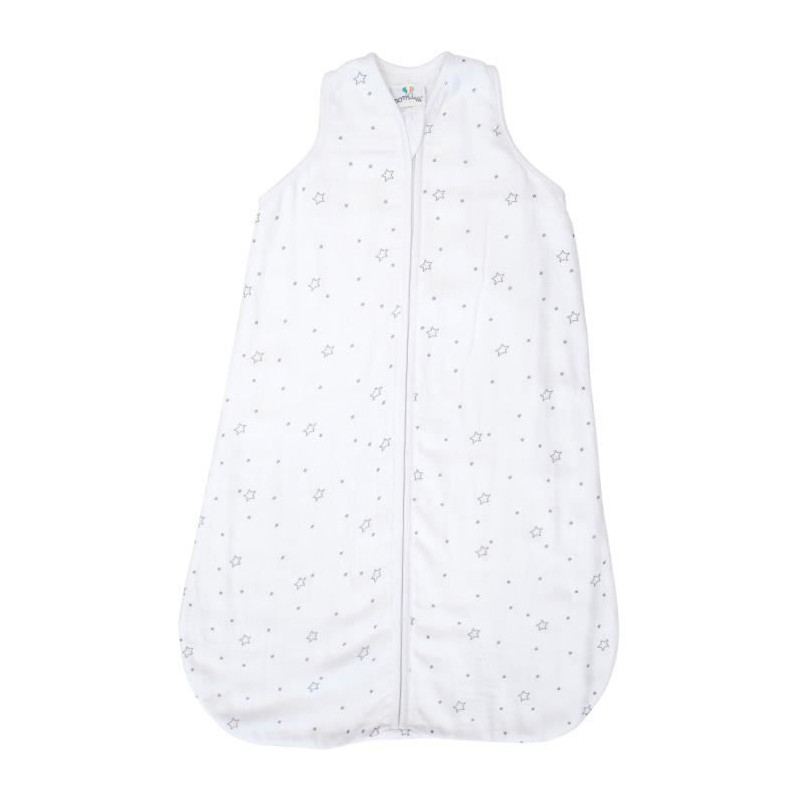 Gigoteuse d'été imprimée étoiles - Blanc et Gris - 0-6 mois 70 cm