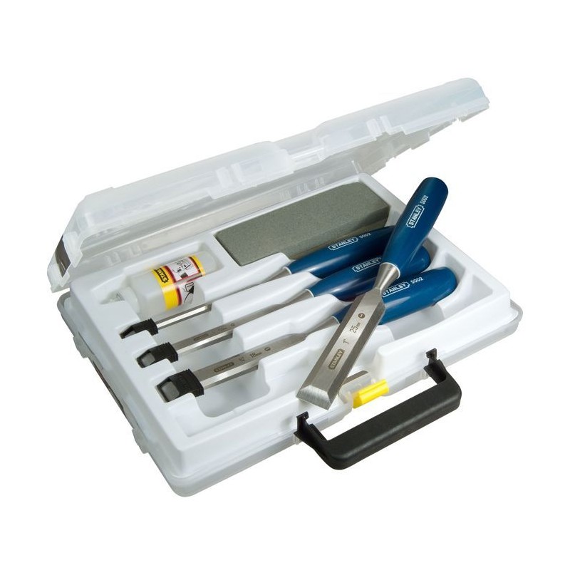 Coffret de ciseaux a bois manche ABS STANLEY - 0-16-130 - Jeu de 4 pieces