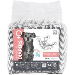 Couches pour chien - M PETS - DIAPERS - Femelle M x10 - Tour de taille 30-42,...