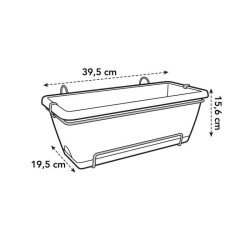 ELHO Balconniere BARCELONA - 39,5 x 19,5 x 15,6 cm - Anthracite
