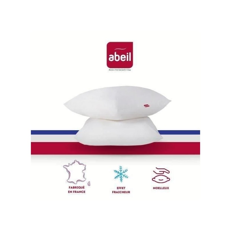ABEIL Lot de 2 Oreillers Aerelle Cool Night - 60 x 60 cm - Blanc