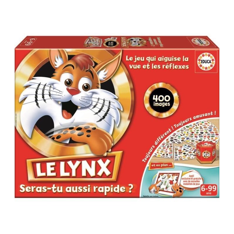 Le Lynx 400 Images, Educa, Jeu de société Famille et Enfants, Renforce la mém...