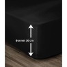 LOVELY HOME Drap Housse 100% coton 90x190x30 cm noir