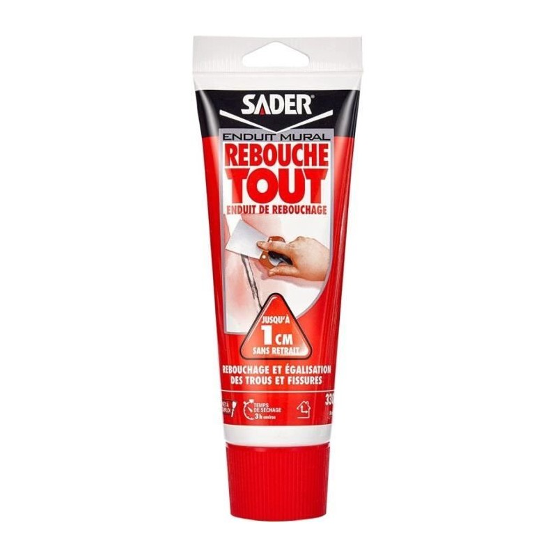 Enduit de rebouchage - SADER - Rebouche Tout - Pret a l'emploi - Trous et fis...