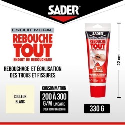 Enduit de rebouchage - SADER - Rebouche Tout - Pret a l'emploi - Trous et fis...