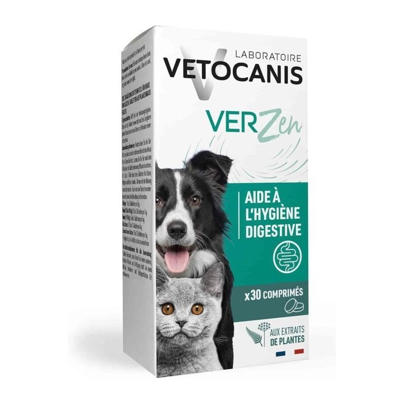 Comprimés contre les vers intestinaux - VETOCANIS - VerZen - Pour chien et ch...