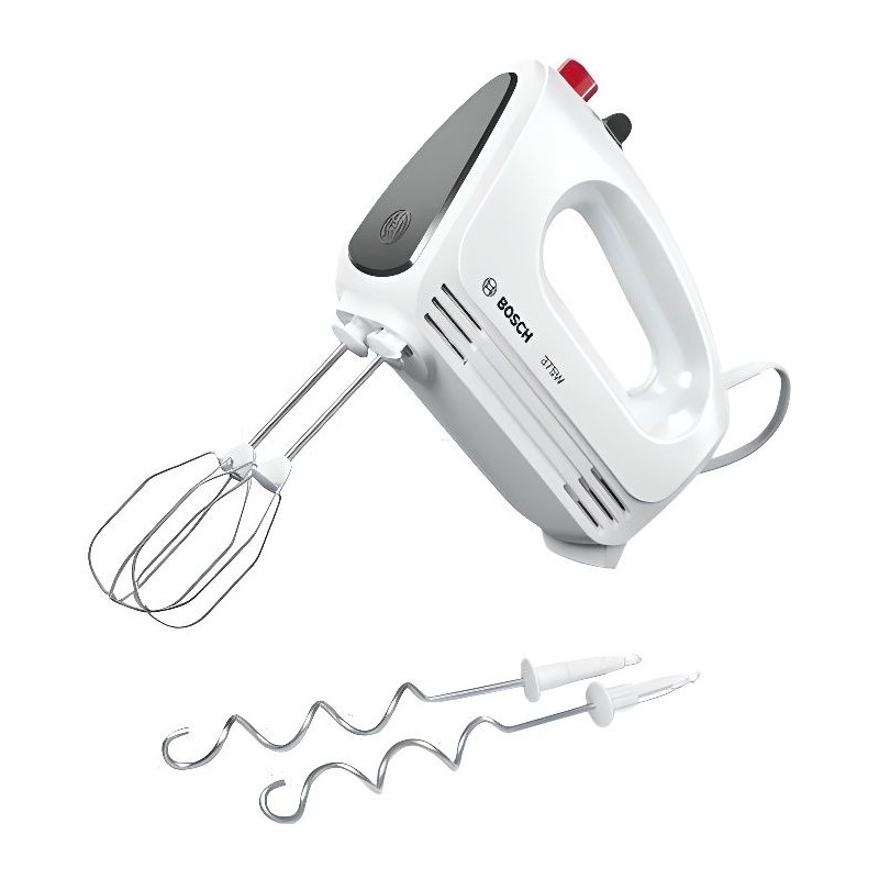 Batteur a main BOSCH CleverMixx MFQ22100 - 375W - 4 vitesses + pulse - Blanc/...