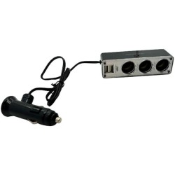 Triple prise allume cigare 12V/24V - HTC EQUIPEMENTS - avec 2 USB-A 3.1A - Pu...