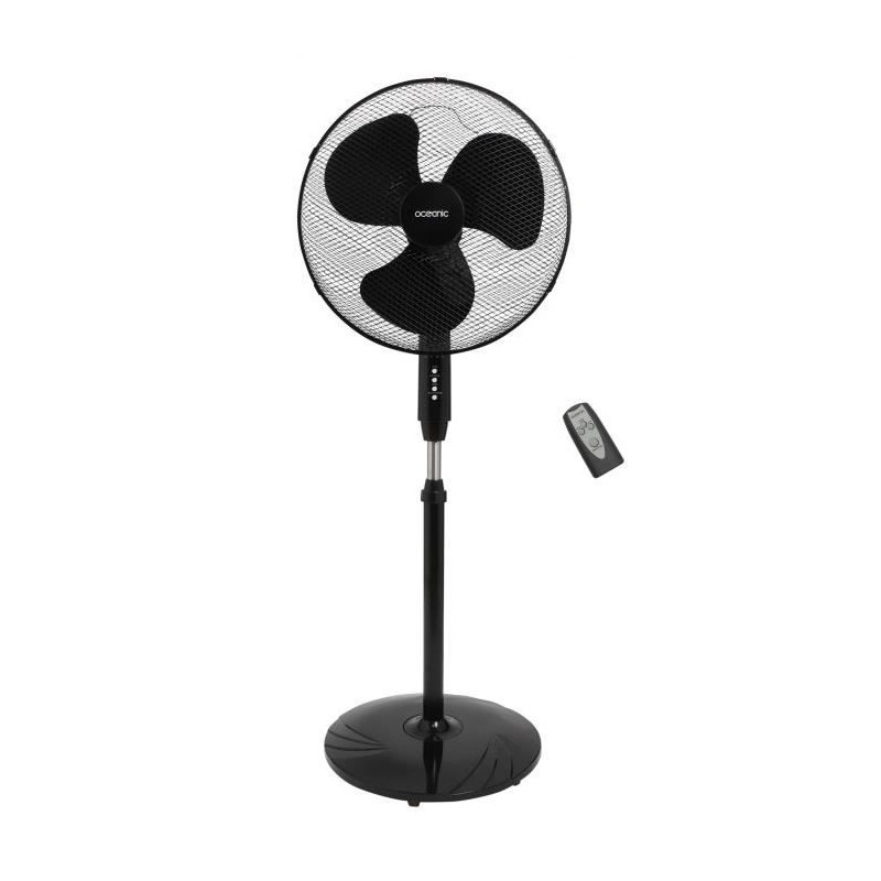 OCEANIC Ventilateur de pied - 45 W - Ø 44 cm - 3 vitesses - Oscillant - Incli...