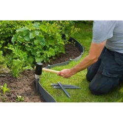 Piquets pour bordures de jardin - NATURE - Ancres en polypropylene gris - Lot...
