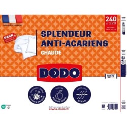 DODO Pack Couette chaude anti-acariens 220x240 cm + 2 oreillers 60x60 cm - Sp...