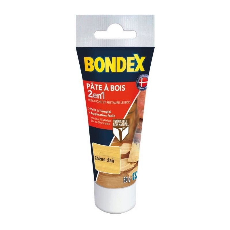 Pâte a bois 2 en 1 - BONDEX - Chene clair - 80 gr