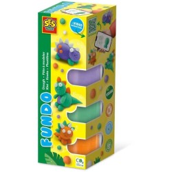 Pâte a modeler FunDo - Dinosaures (3x90gr-1x40gr) - SES CREATIVE -