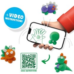 Pâte a modeler FunDo - Dinosaures (3x90gr-1x40gr) - SES CREATIVE -