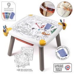 Smoby - Table créative enfant - feutre effaçabl, 2 grandes feuilles de colori...