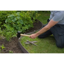 Ancres pour bordure de jardin en polypropylene - NATURE - H26,7 x 1,9 x 1,8 c...
