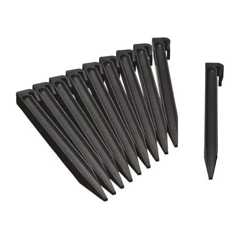 Ancres pour bordure de jardin en polyéthylene recyclé - NATURE - H26,7 x 1,9 ...