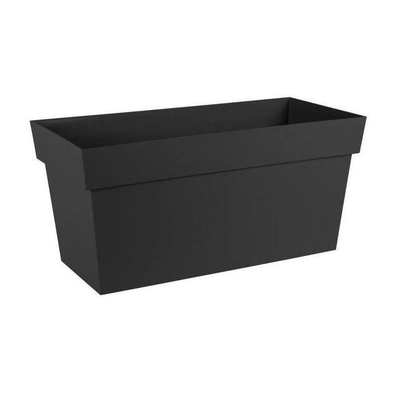 EDA Muret avec roulettes Toscane - 79 x 35 x H 39 cm - 74 L - Noir