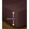 Drap-housse - LOVELY HOME - LH71599 - 160x200+25 cm - Marron