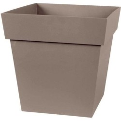 Pot de fleurs Carré 32 cm - EDA - Toscane - 22 L - 32 x 32 x H.32 cm - Taupe
