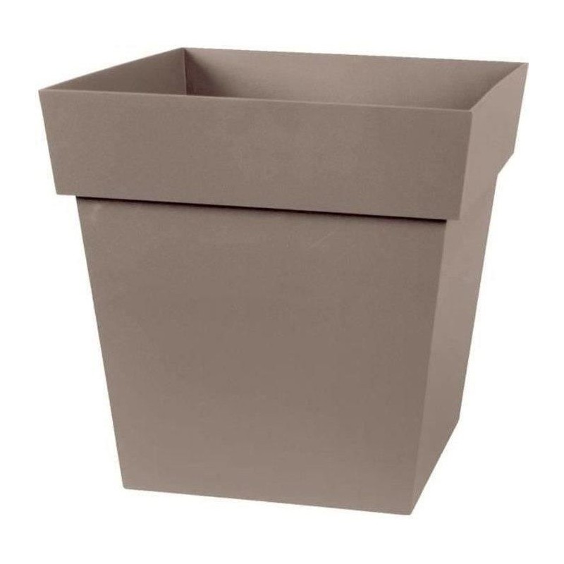 Pot de fleurs Carré 32 cm - EDA - Toscane - 22 L - 32 x 32 x H.32 cm - Taupe