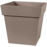 Pot de fleurs Carré 32 cm - EDA - Toscane - 22 L - 32 x 32 x H.32 cm - Taupe