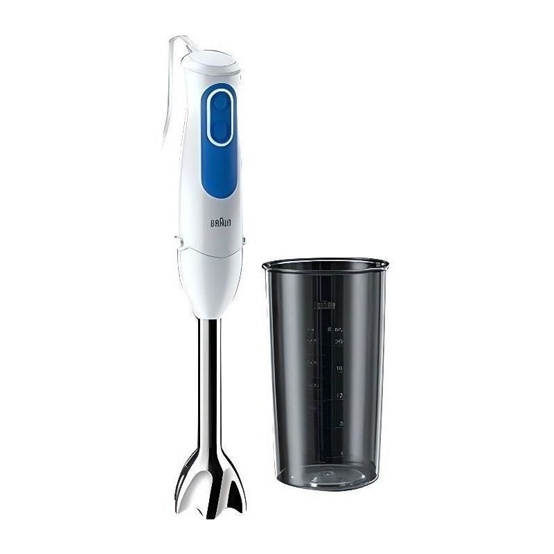 Mixeur plongeant BRAUN MQ3000WH Smoothie Plus - Pied mixeur Blanc et Bleu