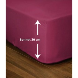 Drap-housse - LOVELY HOME - LH71611 - 160x200+30 cm - Fuchsia
