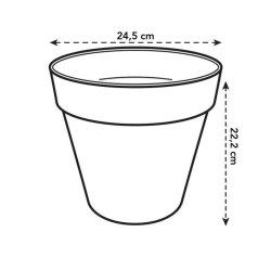 ELHO Pot de fleurs rond Loft Urban 25 - Extérieur - Ø 24,5 x H 22,2 cm - Jaun...