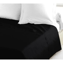 Drap Plat - LOVELY HOME - 100% coton - 180 x 290 cm - Noir