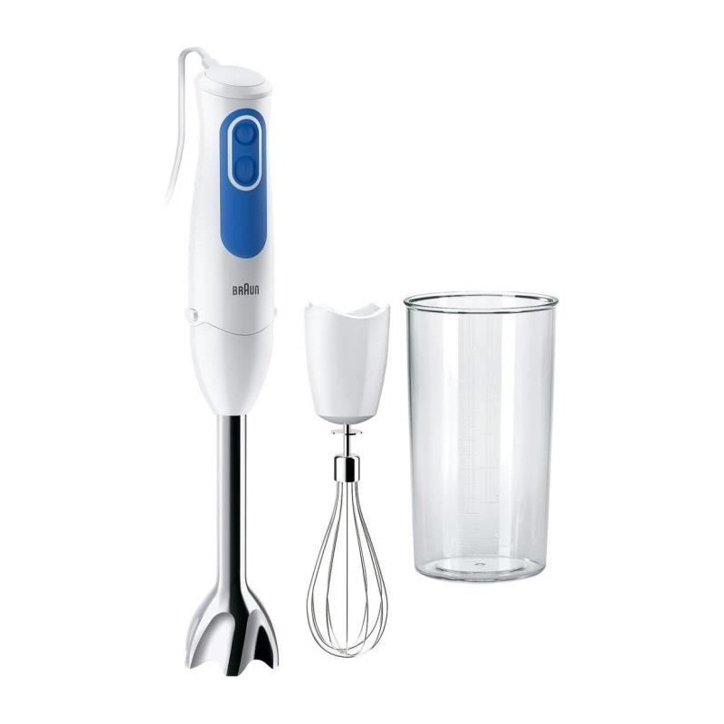 Mixeur plongeant - BRAUN - MultiQuick 3 MQ3005WH Cream - 750 W - Blanc - Bleu...